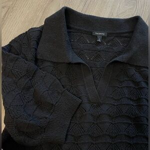 Talbots Open Stitch Johnny Collar Pullover